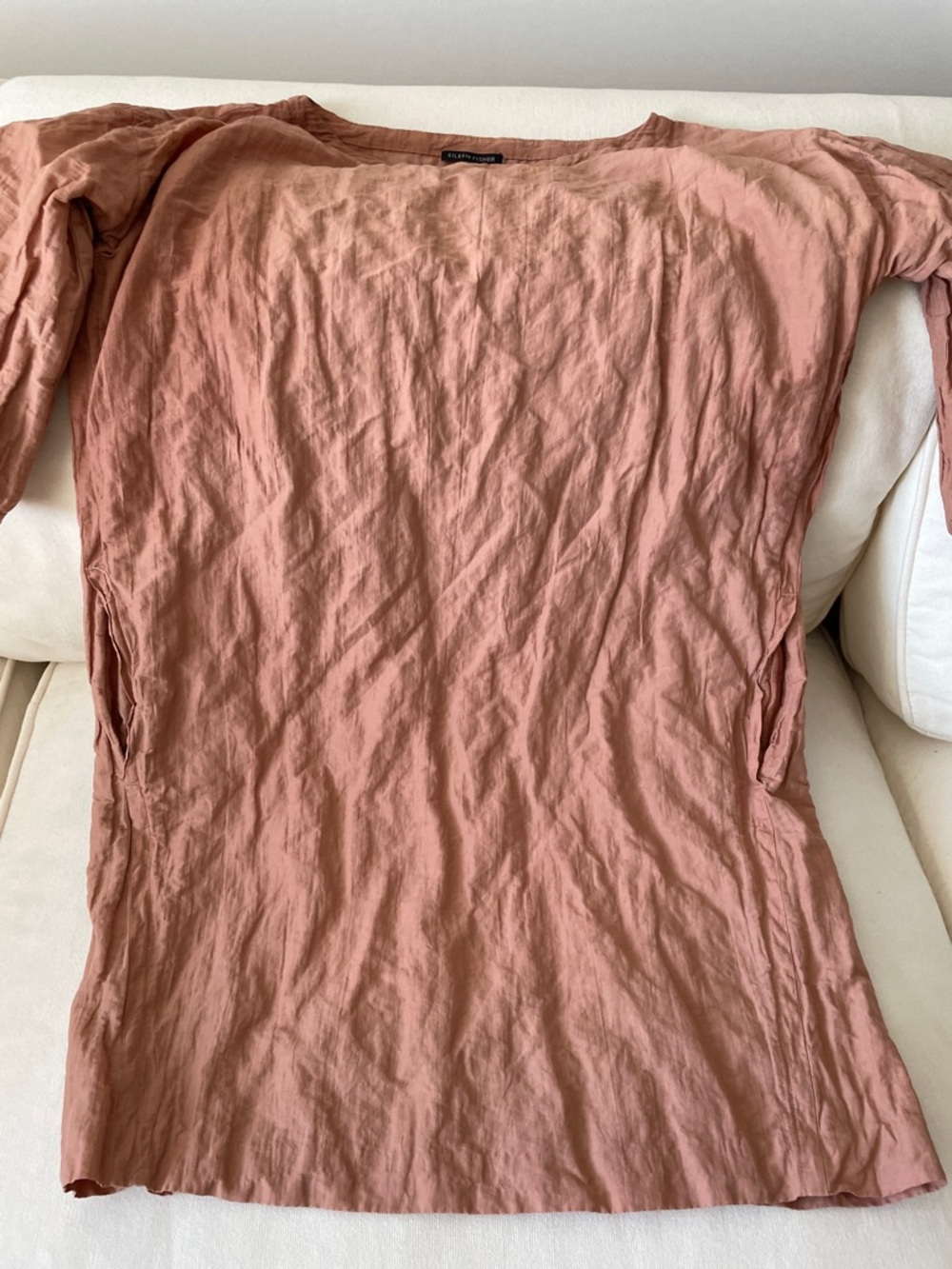 Eileen Fisher Dusty Rose Linen Boatneck dress